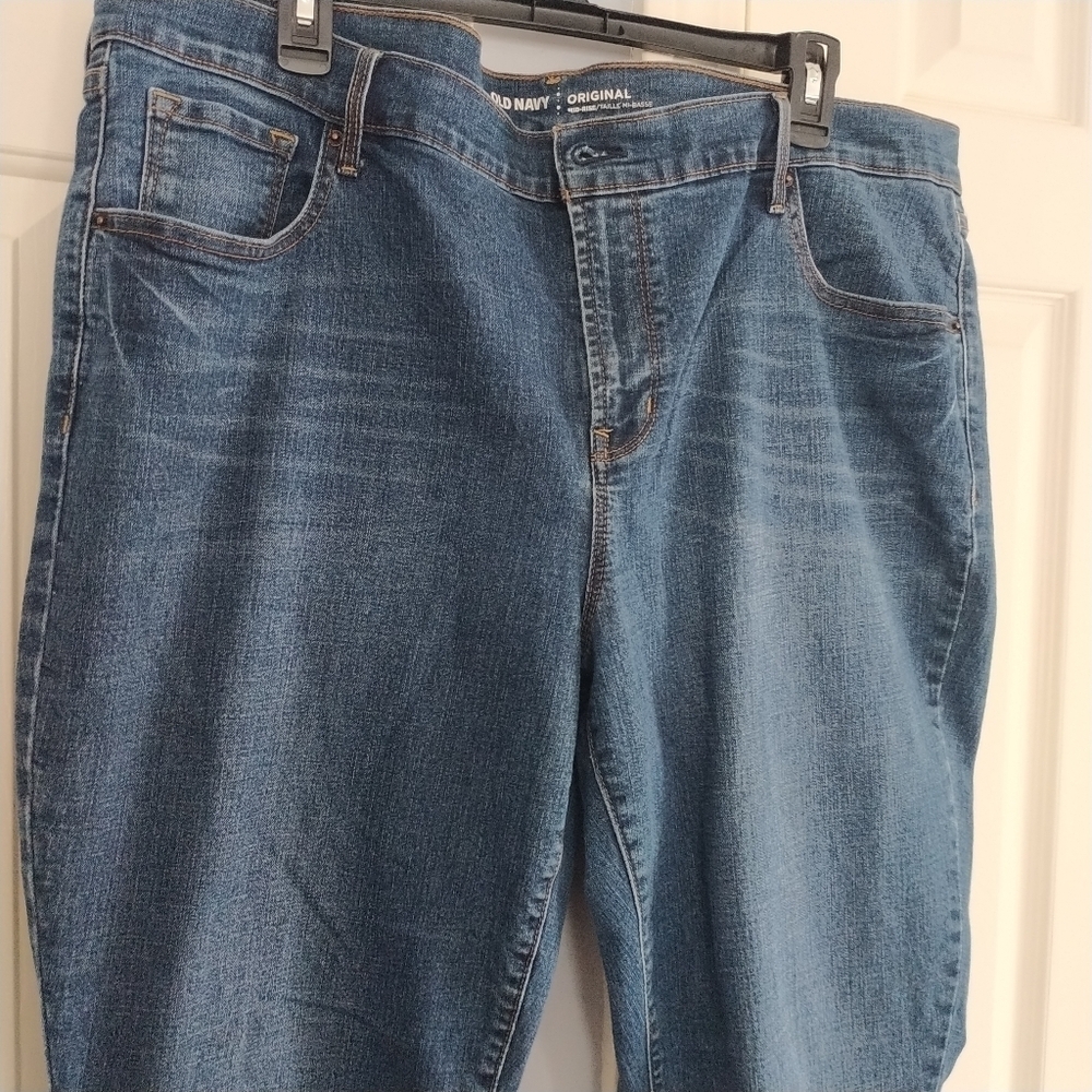 Old Navy Original Mid Rise Dark Wash Straight Jeans 20 - Picture 8 of 9